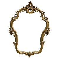 Unusual Large Rococo Style Gilt Wall Mirror