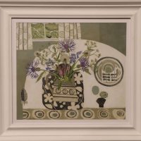 Vanessa Bowman (b.1970) – Spring Flowers and Hillside, Oil on Board, 2009