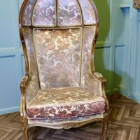 Velvet Upholstered Hall Porters or Boudoir Chair