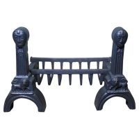 Very Heavy 19th Century Inglenook Fire Grate on Andirons48