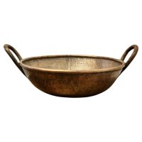 Very Heavy Hand Beaten Brass Dish with Handles A very heavy and well