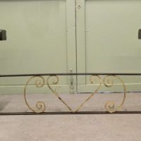 Very large Decorative Wrought Iron and Leather Club Fender This is a blacksmith made piece