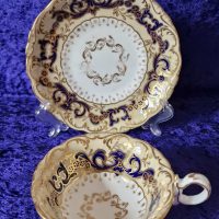 Coalport Adelaide shape tea cup &amp; saucer, c.1840