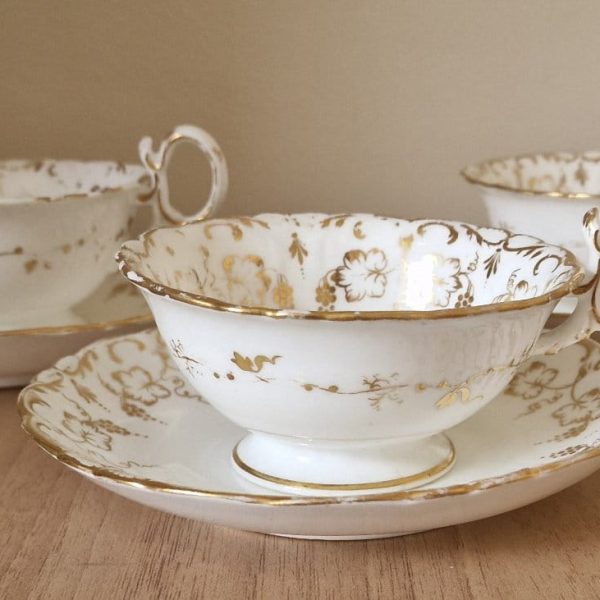 Antique Coalport Adelaide shape tea cup &amp; saucer duos