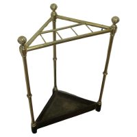 Victorian Brass and Cast Iron Corner Stick or Umbrella Stand