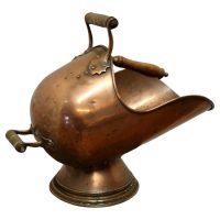 Victorian Copper Helmet Coal Scuttle