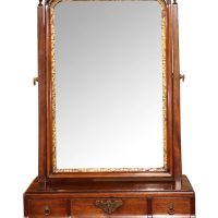 Victorian Mahogany Dressing Table Mirror with Three Drawers