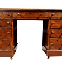 Victorian Mahogany Kneehole Pedestal Desk, circa 1880