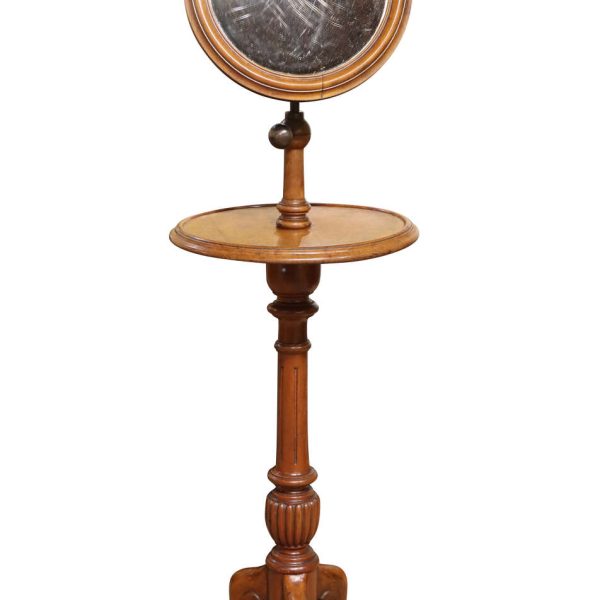 Victorian Mahogany Shaving Stand with Adjustable Mirror, Circa 1870