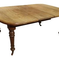 Victorian Oak D-End Extending Dining Table with Single Leaf, Circa 1870