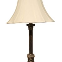 Victorian Silver Plated Corinthian Column Table Lamp with Lion’s Paw Feet c.1880