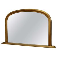 Victorian Style Arched Gold Overmantel Mirror