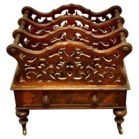 Victorian Walnut Canterbury Magazine Stand