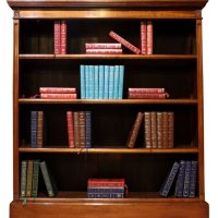 Victorian Walnut Open Bookcase with Three Adjustable Shelves, c.1880
