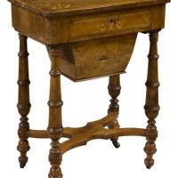 Victorian walnut workbox