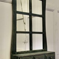 Wall Hanging Window Mirror with Drawers, Cloakroom or Bathroom