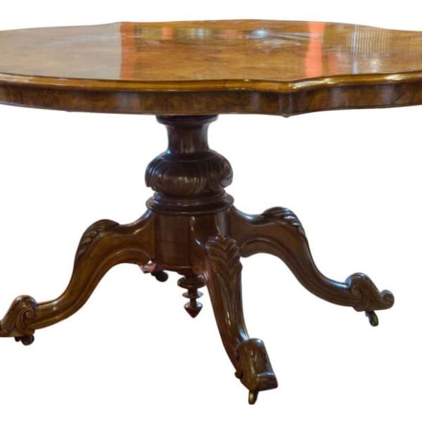 Walnut shaped top loo table
