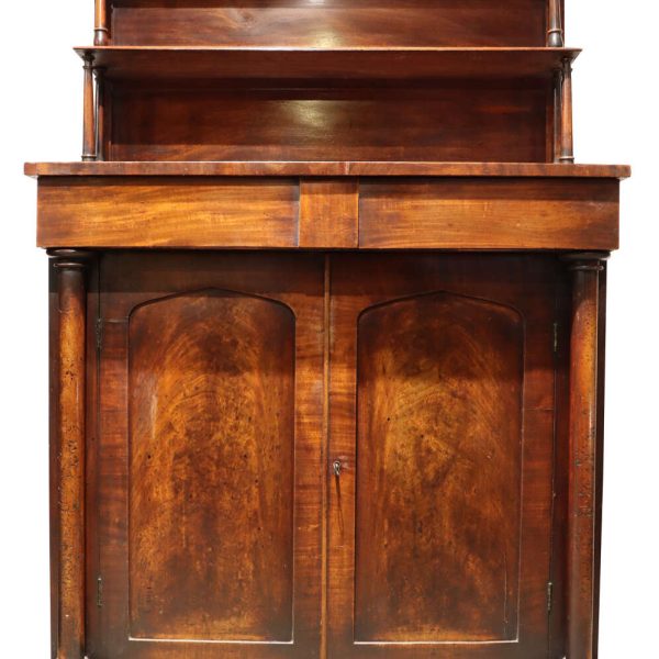 William IV / Early Victorian Mahogany Chiffonier with Two-Tier Superstructure, c.1840
