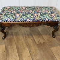 Window Stool Upholstered in Navy Liberty William Morris Velvet