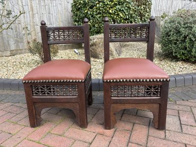 Pair of Liberty Arts & Crafts Moorish Chairs c1890 - Image 3