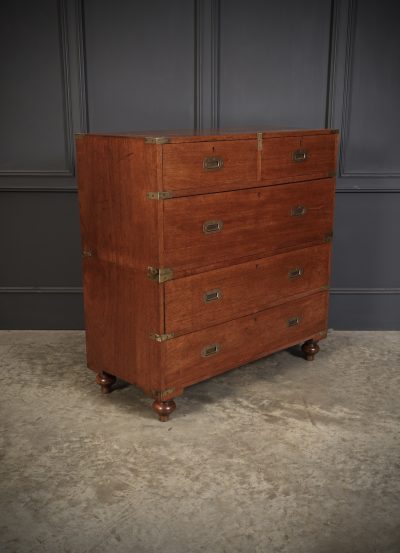19th Century Teak Military Campaign Chest - Image 3