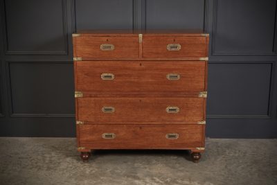 19th Century Teak Military Campaign Chest - Image 4
