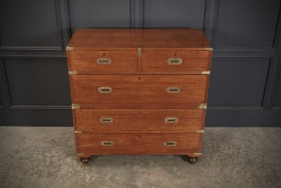 19th Century Teak Military Campaign Chest - Image 5