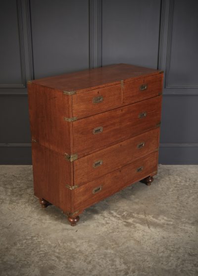 19th Century Teak Military Campaign Chest - Image 2
