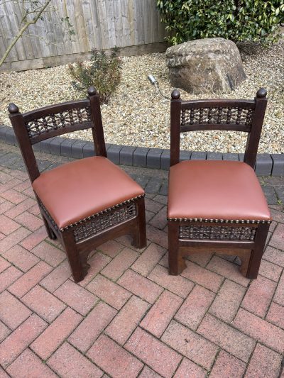 Pair of Liberty Arts & Crafts Moorish Chairs c1890 - Image 8