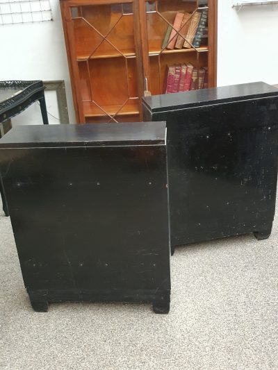 Good Antique Small Pair of Art Deco Ebonised Bookcases - Image 10