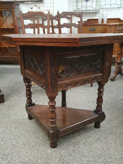 Antique Oak Credence Table - Image 10