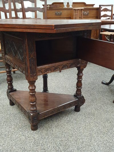 Antique Oak Credence Table - Image 2