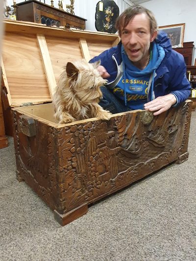 Good Antique Chinese Camphor Wood Chest - Image 9