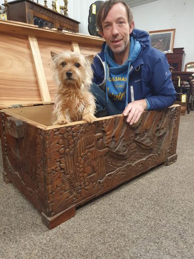 Good Antique Chinese Camphor Wood Chest - Image 5