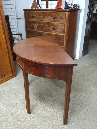 Antique Georgian Demi Lune Side Table - Image 2