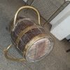 Antique Brass Bound Barrel Coal Scuttle - Image 5