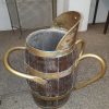 Antique Brass Bound Barrel Coal Scuttle - Image 7