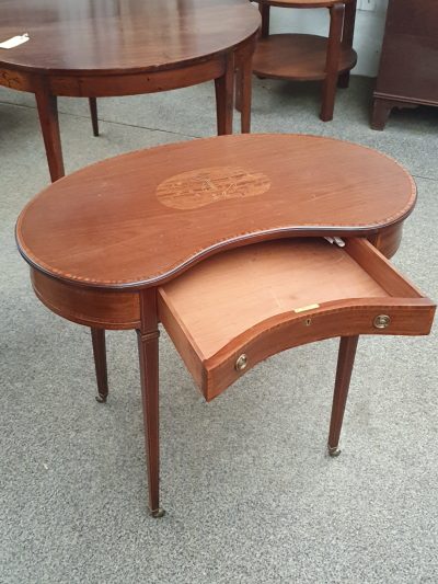 Good Antique Inlaid Kidney  Side Table - Image 2