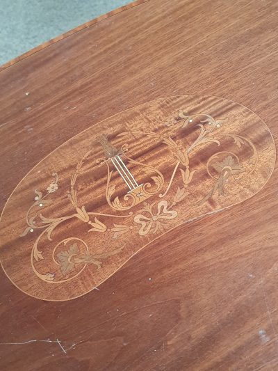 Good Antique Inlaid Kidney  Side Table - Image 6