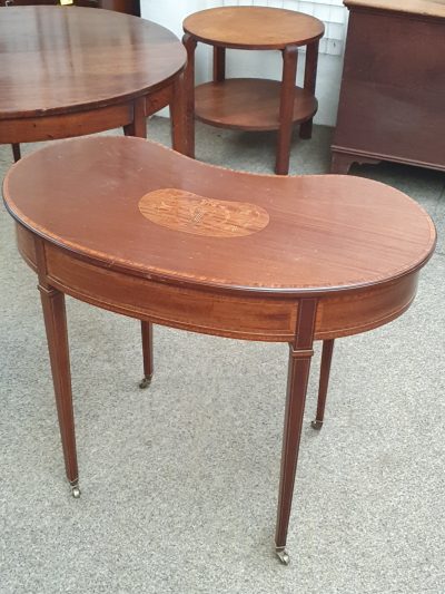 Good Antique Inlaid Kidney  Side Table - Image 4