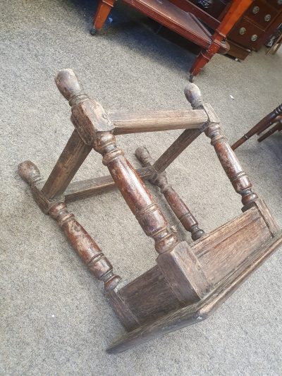 Antique Oak Country Joint Stool - Image 3