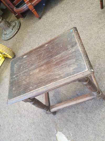 Antique Oak Country Joint Stool - Image 5