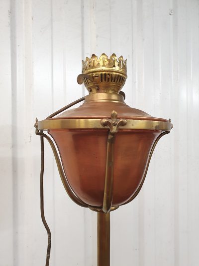 Antique Brass & Copper Adjustable Standard Lamp - Image 6