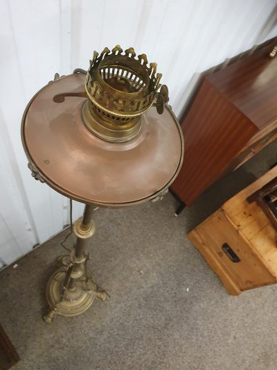 Antique Brass & Copper Adjustable Standard Lamp - Image 7
