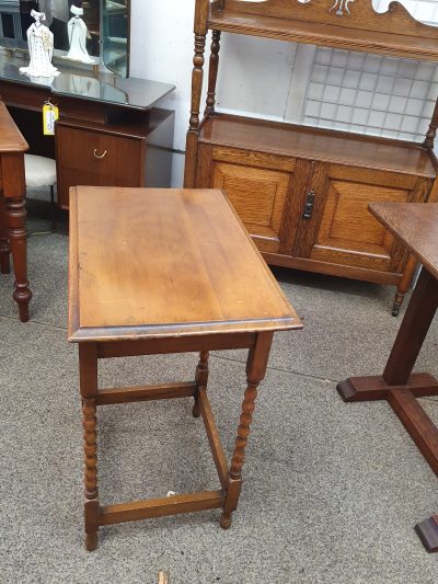 Small Antique Edwardian Oak Table - Image 2