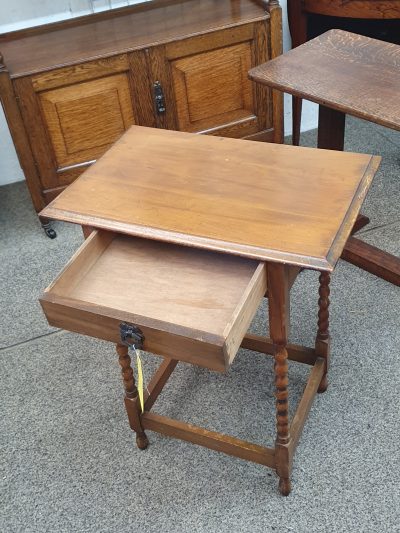 Small Antique Edwardian Oak Table - Image 3