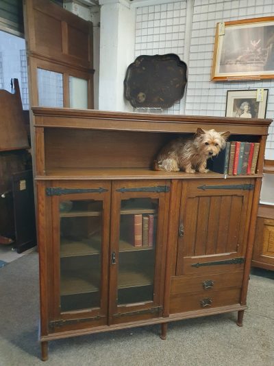 Good Antique Arts & Crafts Oak Bookcase - Image 8