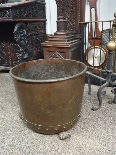 Antique Fireplace Log Bin or Jardiniere Planter - Image 3