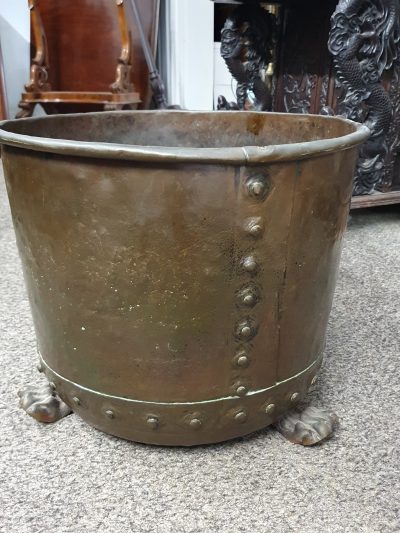 Antique Fireplace Log Bin or Jardiniere Planter - Image 2