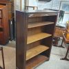 Tall Vintage Oak Open Front Bookcase - Image 8